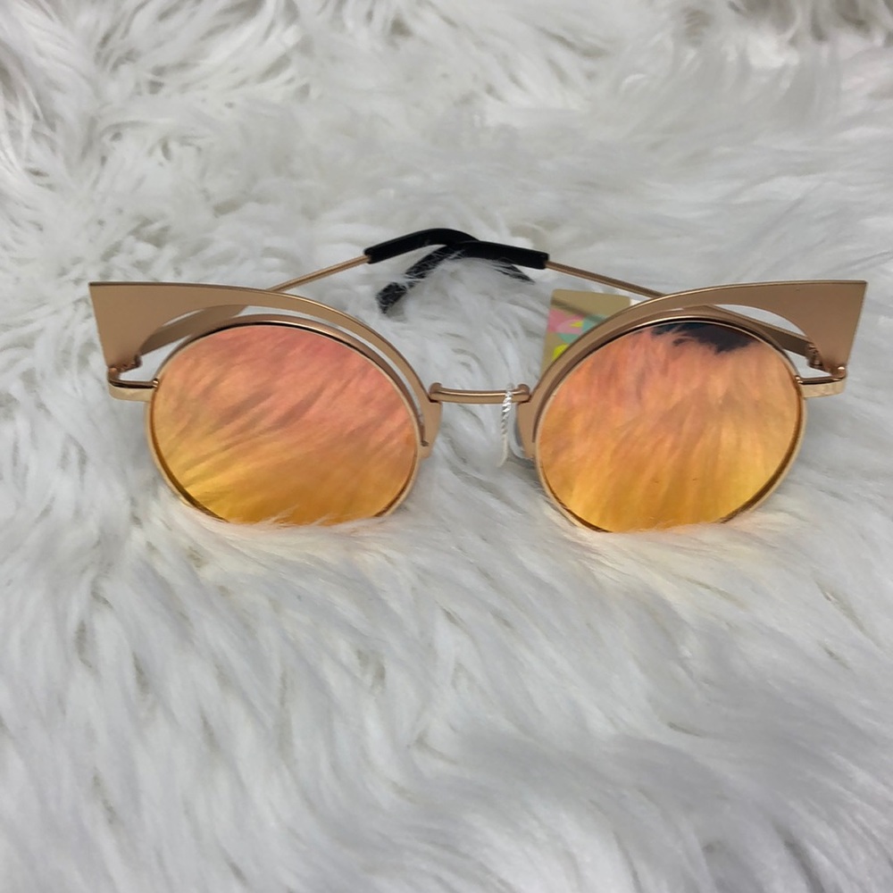 Gold Round Cat Eye Sunglasses